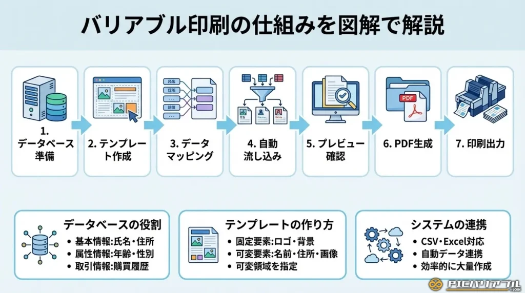 バリアブル印刷(可変印刷)の仕組みを図解で解説