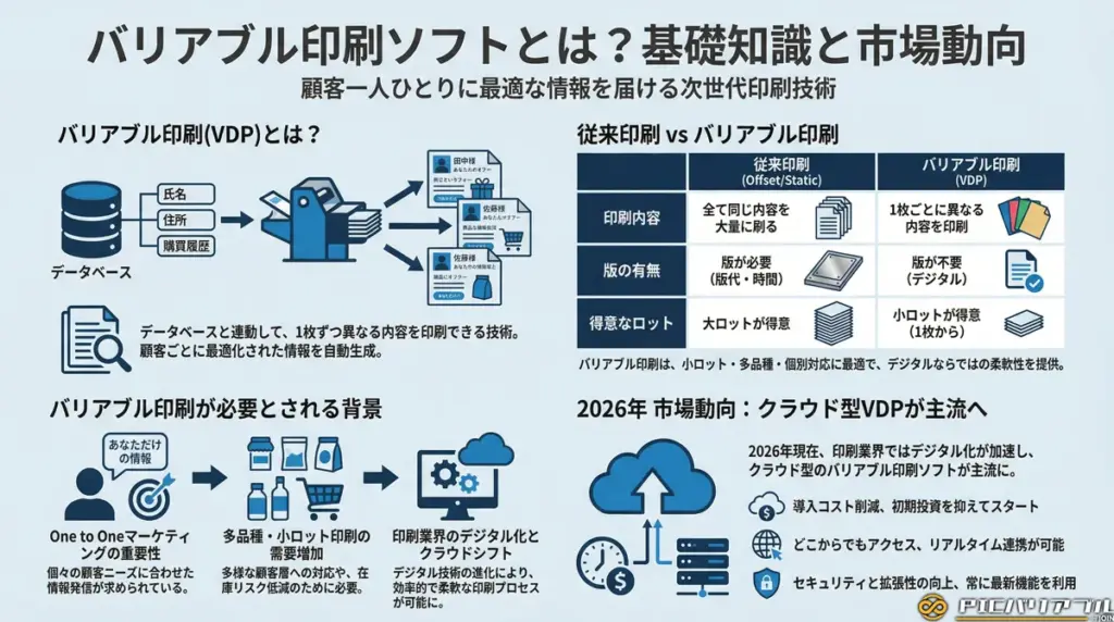 バリアブル印刷ソフトとは?基礎知識と市場動向の図
