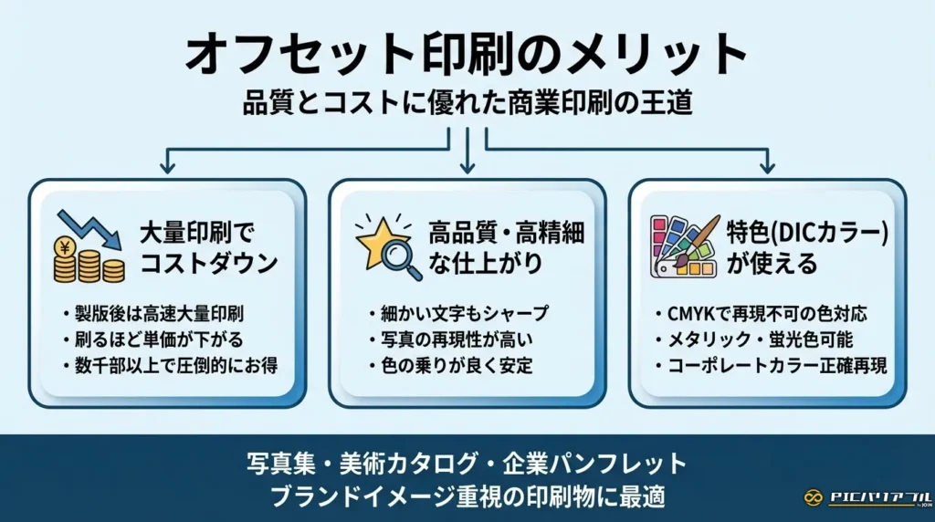 オフセット印刷のメリット